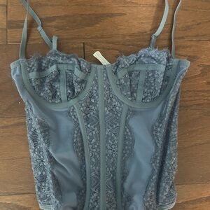 Urban Outfitters Lace Detail Top in Blue